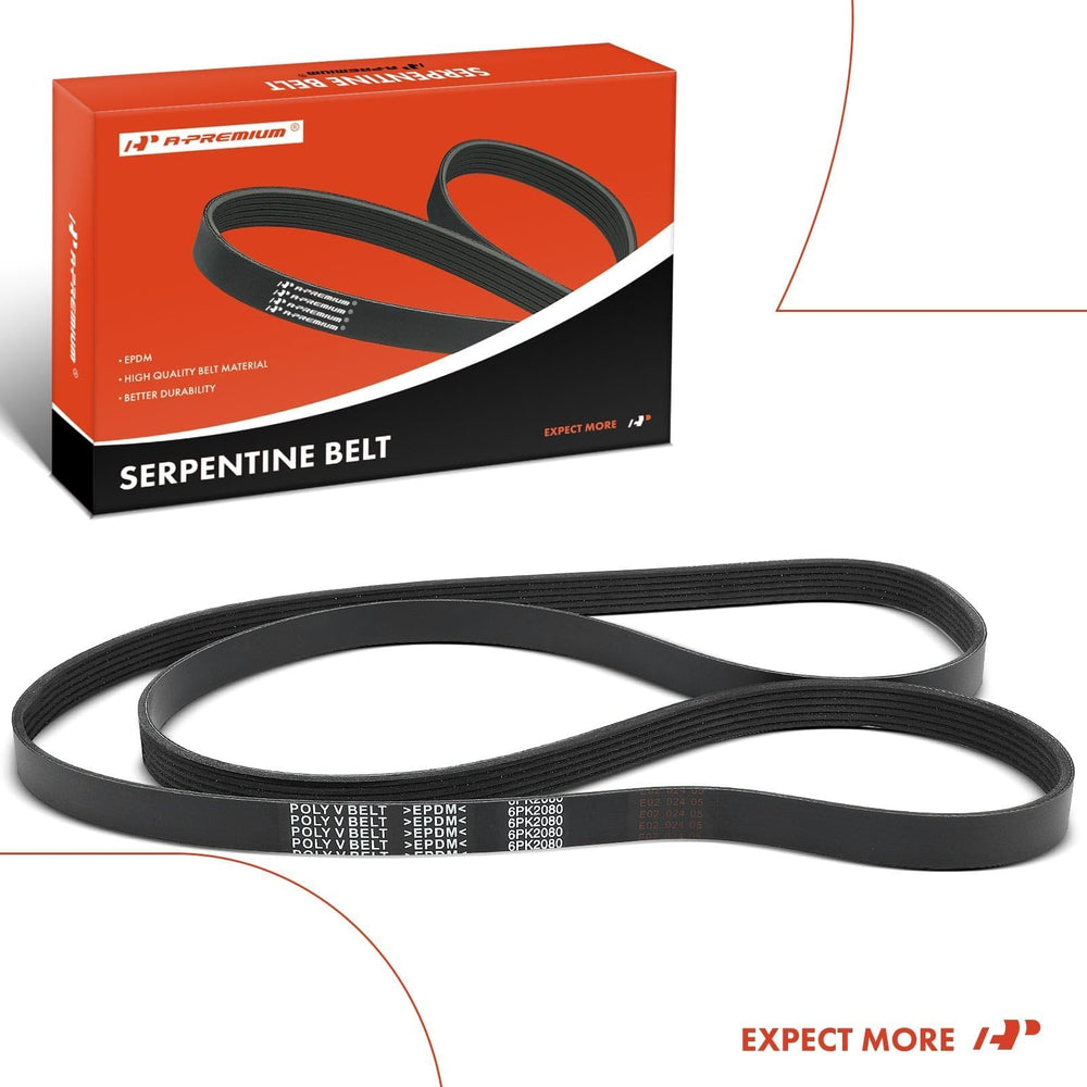 A-Premium belt shown with tensioner check to emphasize pre-install inspection importance