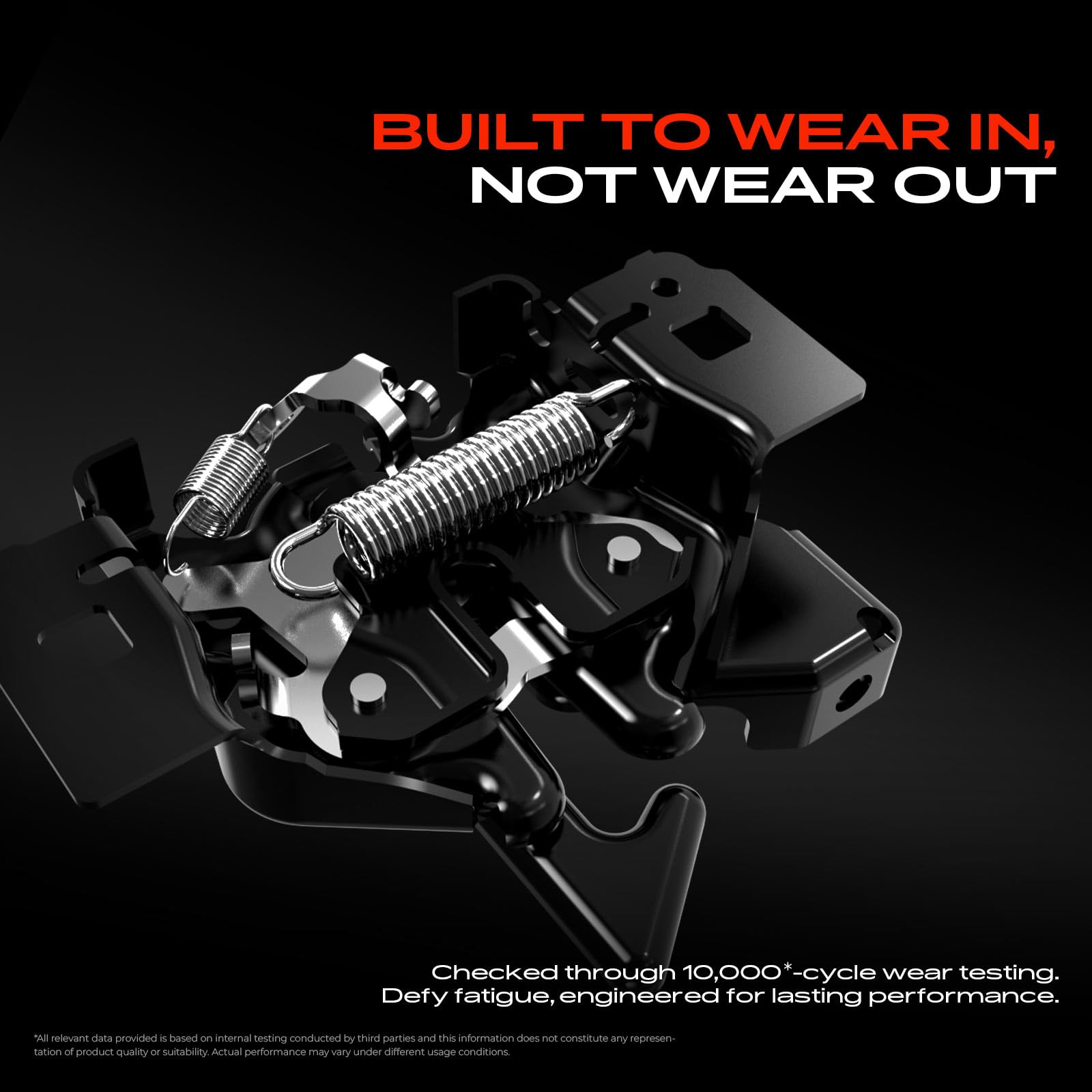A-Premium black finish on steel latch protecting against corrosion