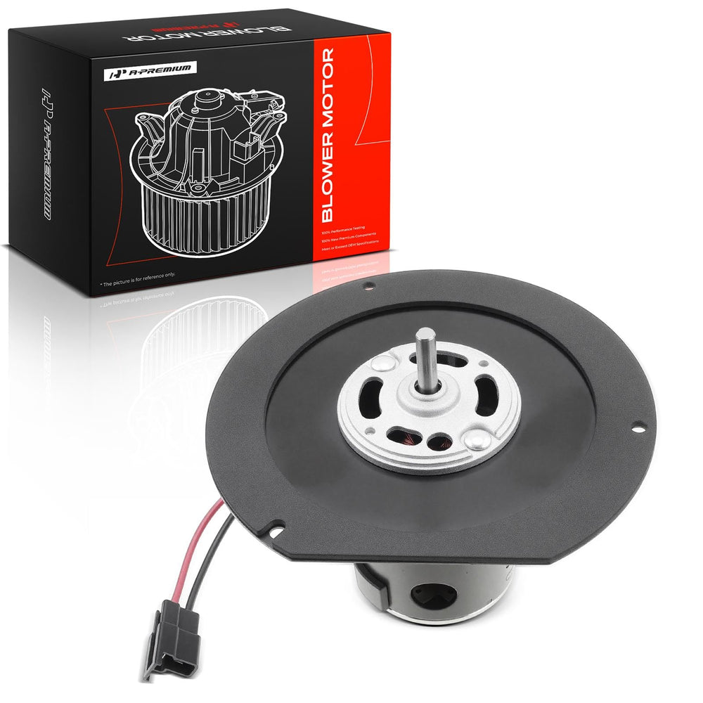 A-Premium blower motor on workshop bench with tools illustrating professional install