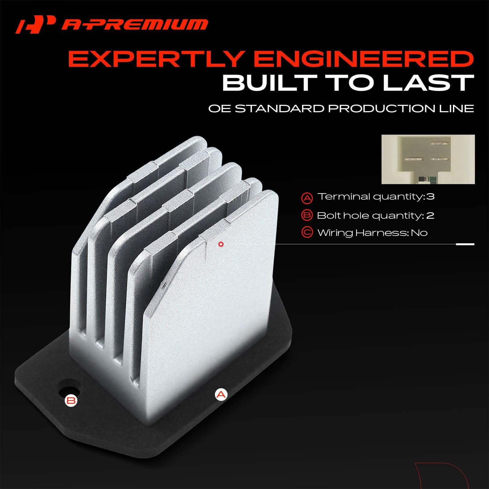 A-Premium detail of two mounting holes for stable, vibration-resistant installation