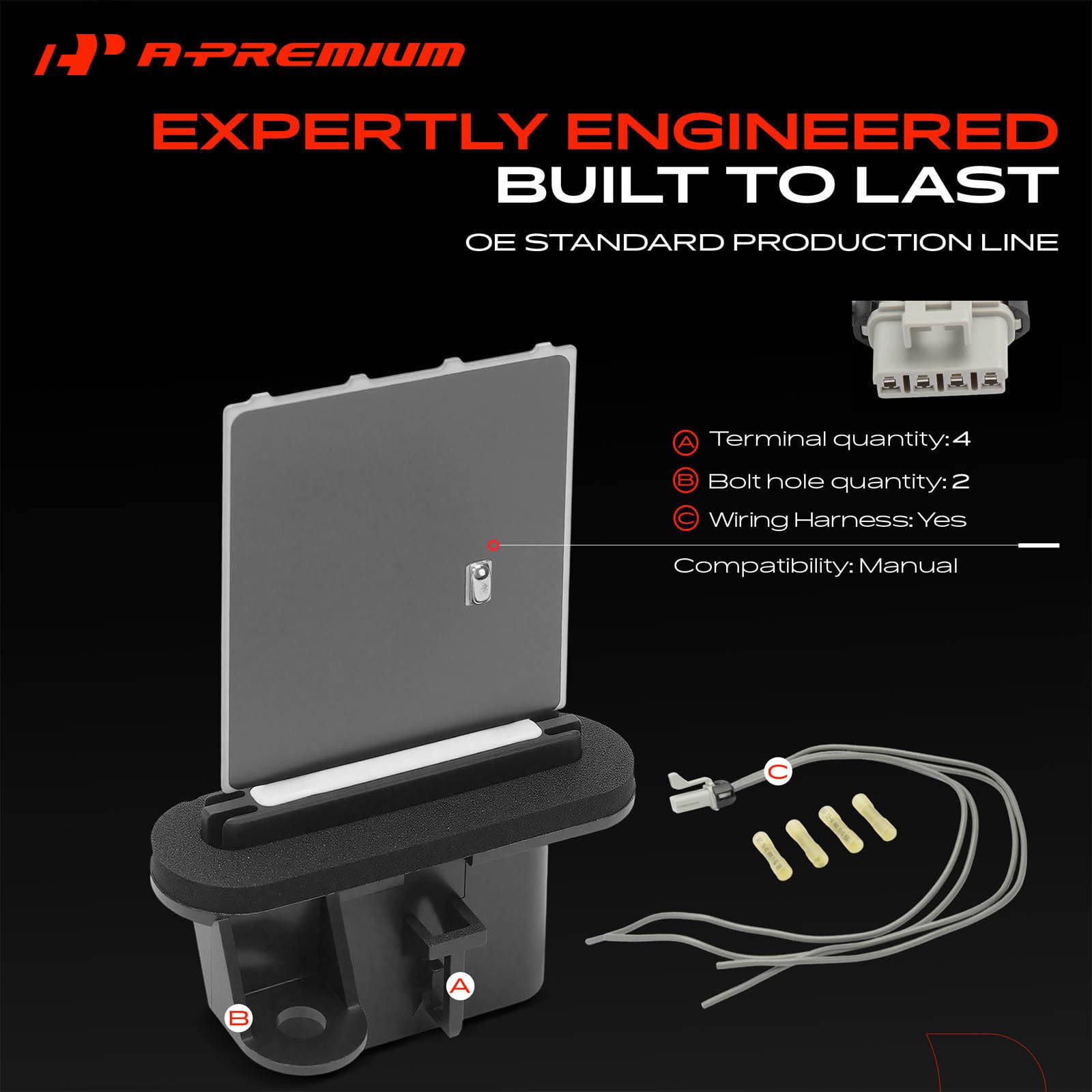 A-Premium included wiring harness displayed for easy installation benefit