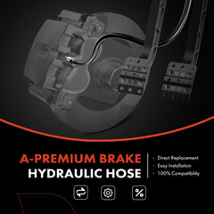 A-Premium brake hose stainless fittings close-up showing corrosion resistance benefit