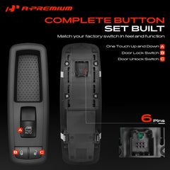 A-Premium button texture close-up for tactile control longevity