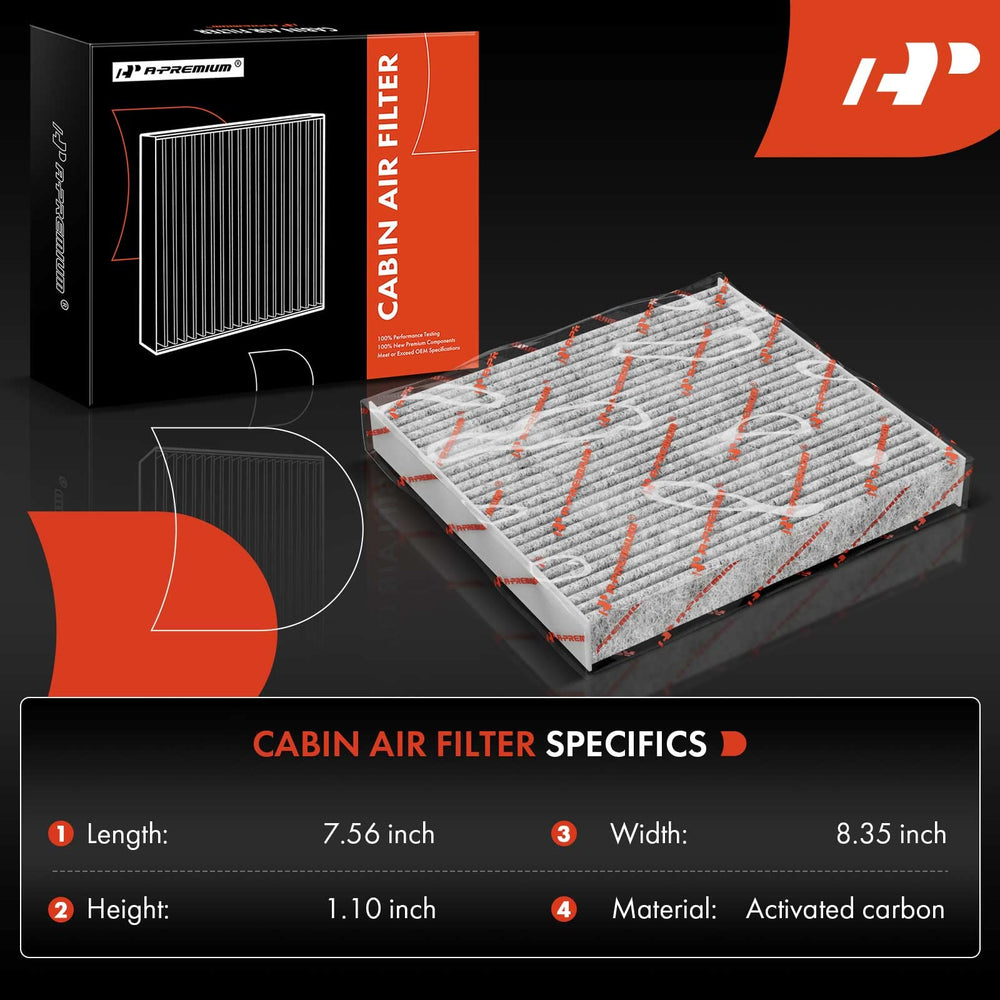 A-Premium cabin filter close-up of activated carbon media for odor control