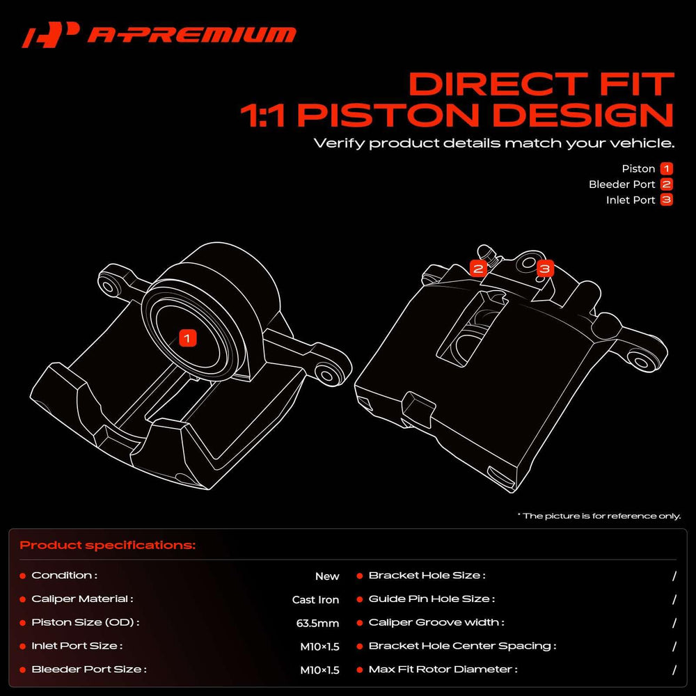 A-Premium caliper close-up of piston area showing corrosion-resistant finish