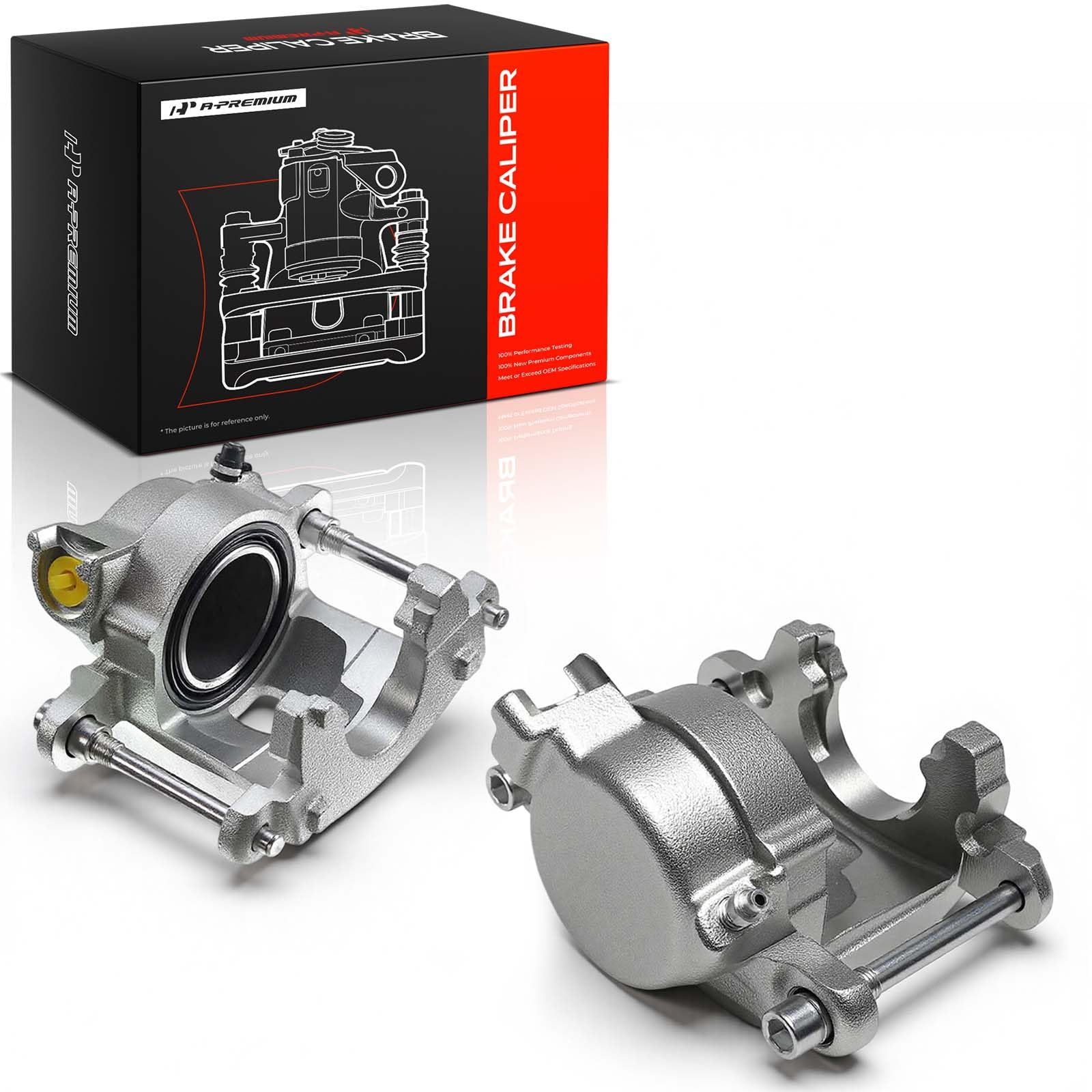 A-Premium caliper in a garage restoration scene showing professional appeal