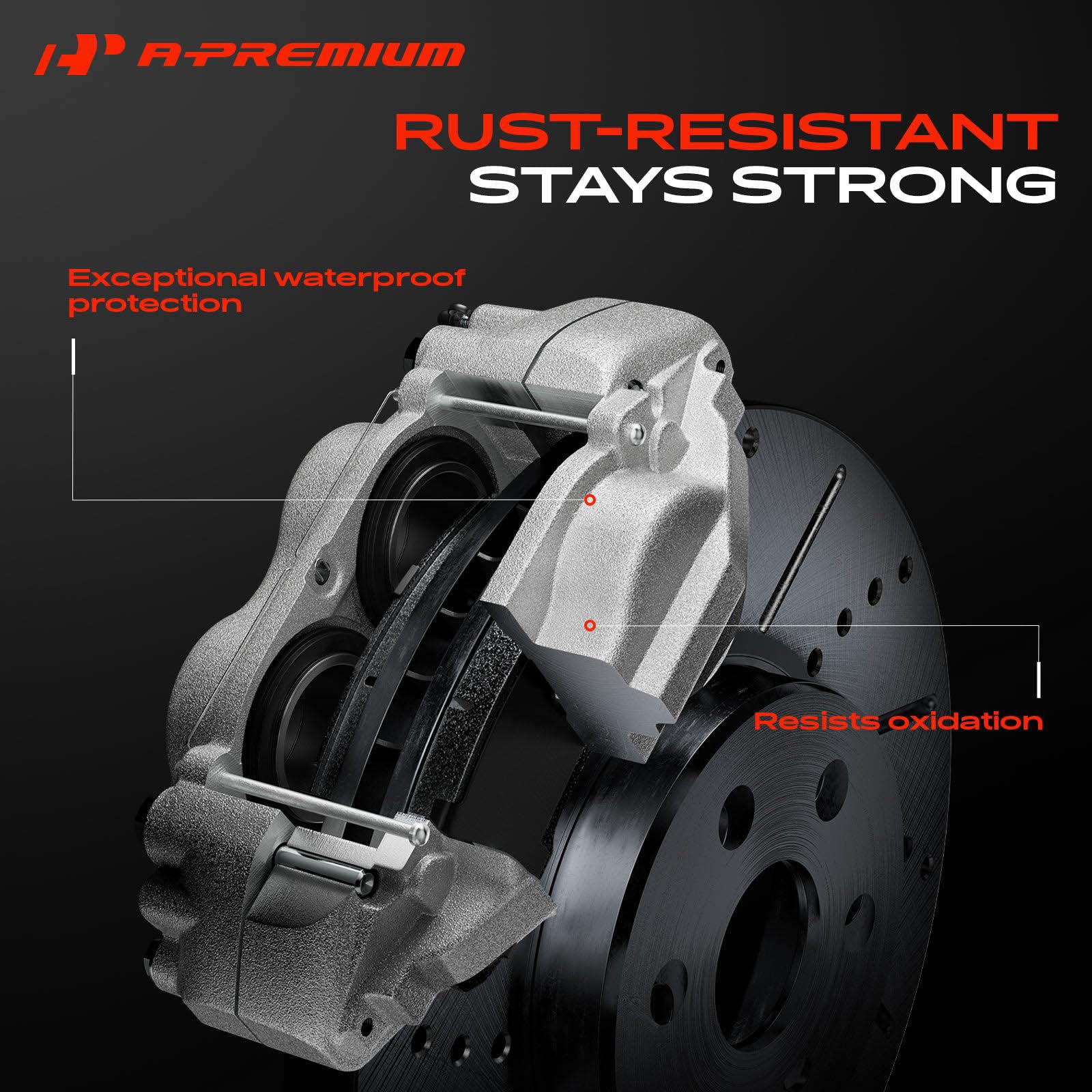 A-Premium caliper installation hardware included for easier replacement