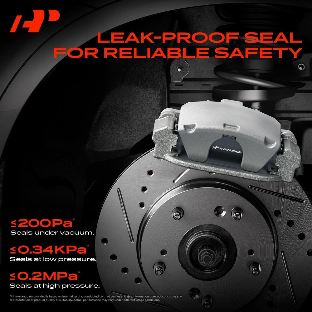 A-Premium caliper installed on rear-left of vehicle showing direct fit