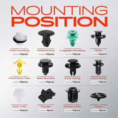 A-Premium close-up of varied clips showing precise fit options