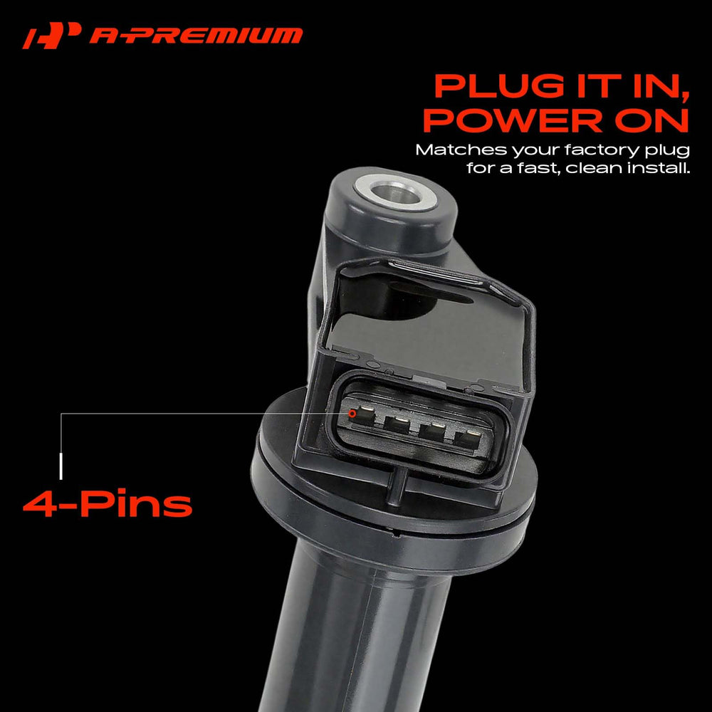 A-Premium coil and iridium plug paired to illustrate matched replacement
