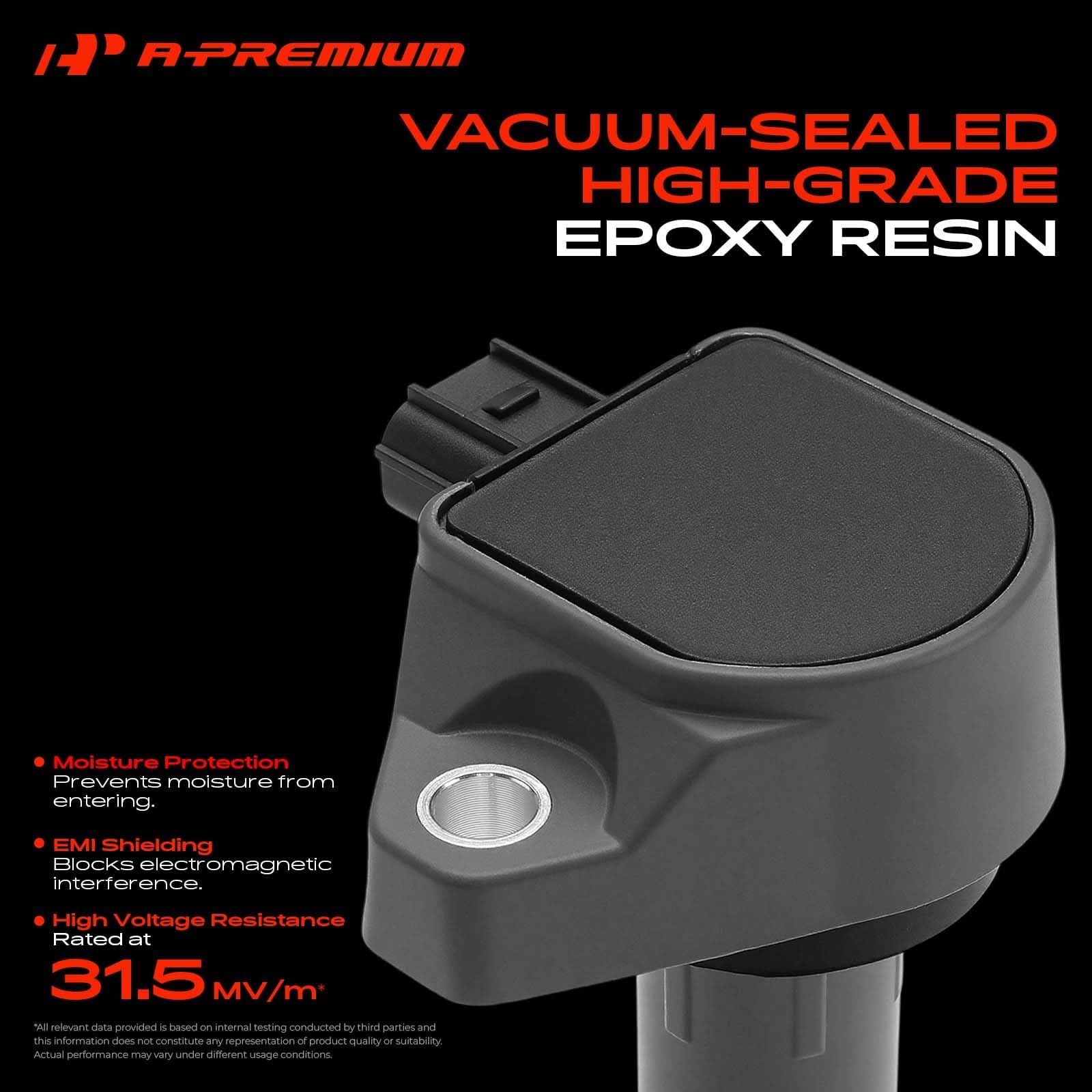 A-Premium coil cross-section showing epoxy seal for moisture resistance