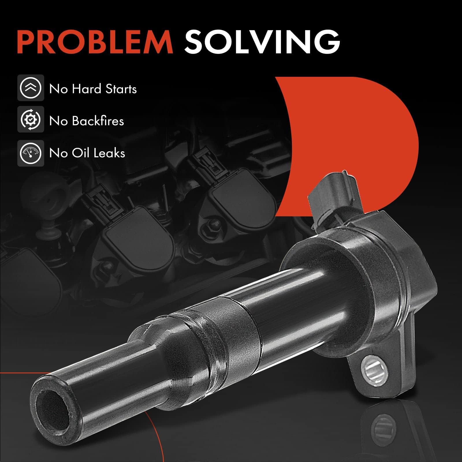 A-Premium coil top insulator texture showing heat-resistant material benefit