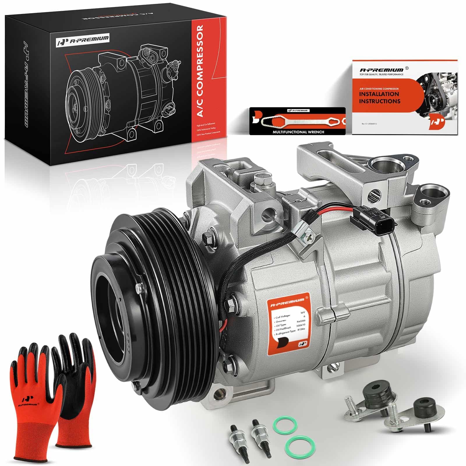 A-Premium compressor front view showing mounting and quick visual fit verification
