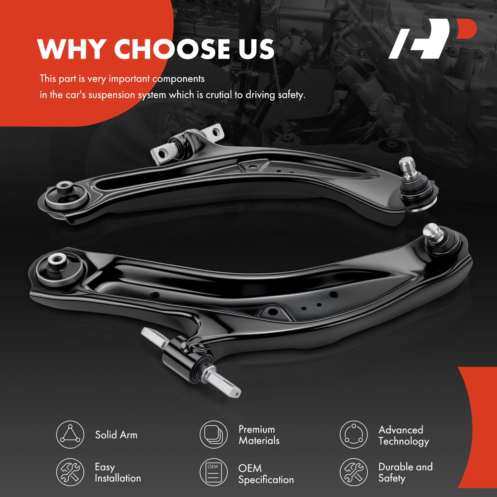 A-Premium control arm during vehicle installation to speed shop workflow