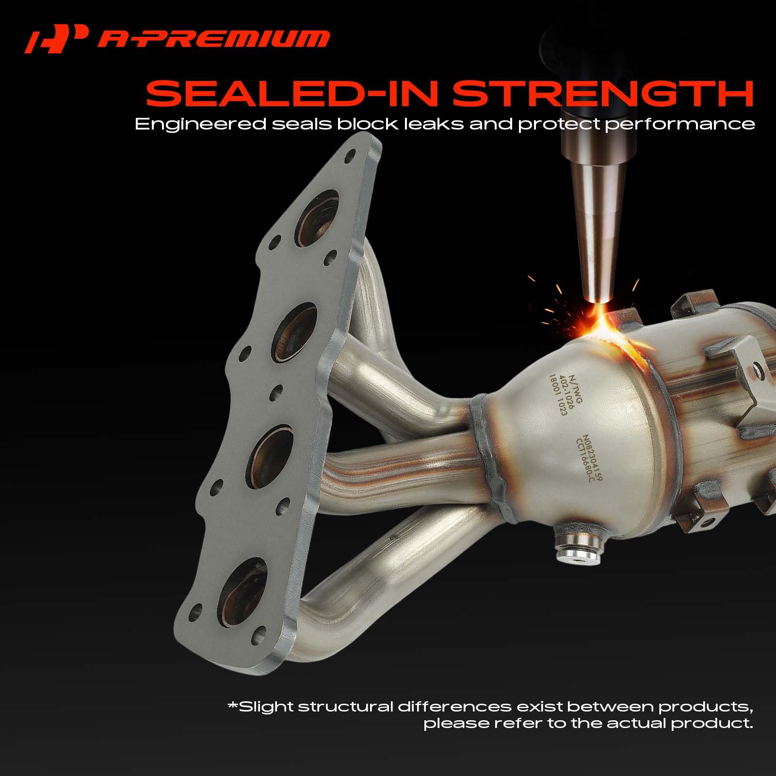 A-Premium converter mounting flange showing accurate bolt alignment