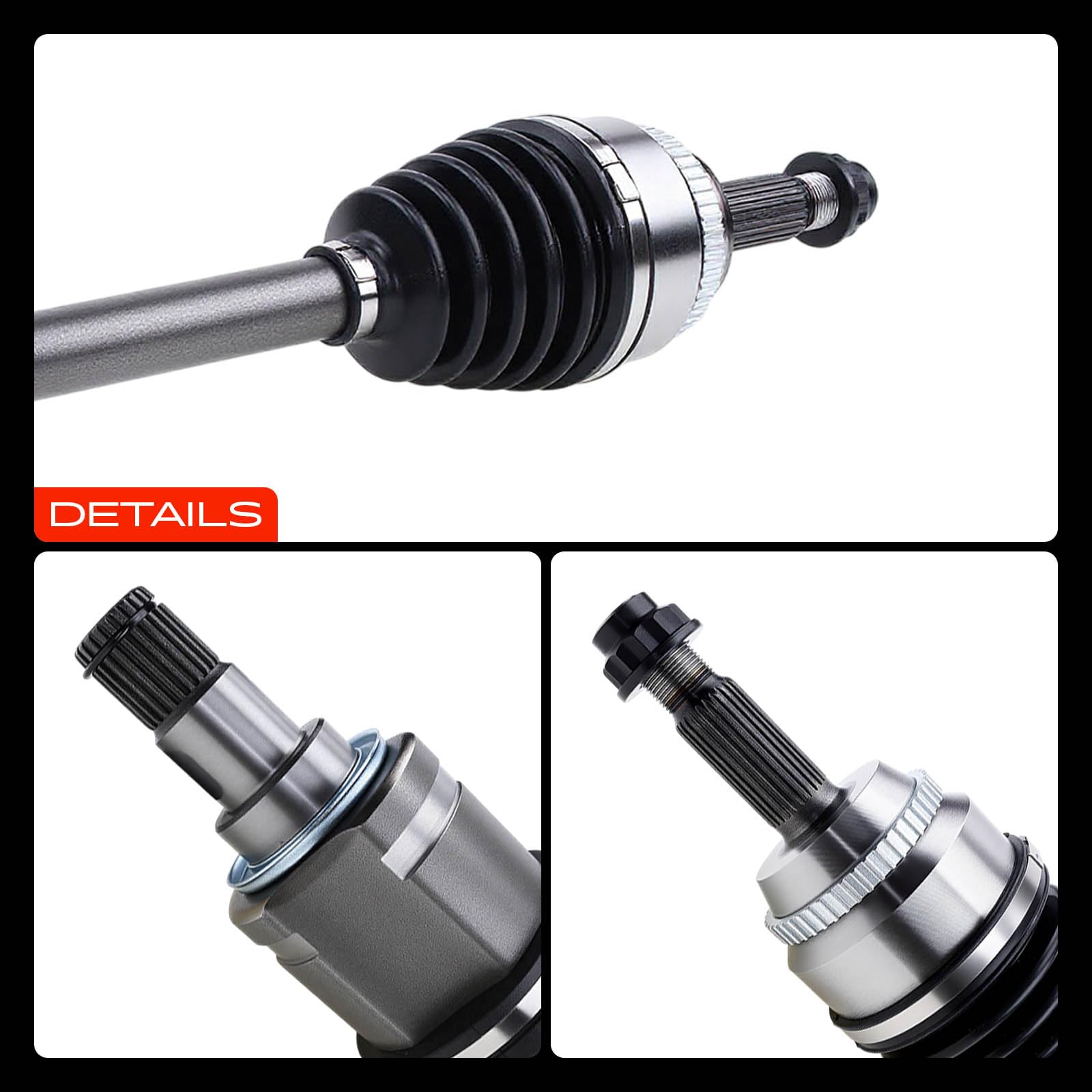 A-Premium new axle next to worn axle comparison illustrating improved condition