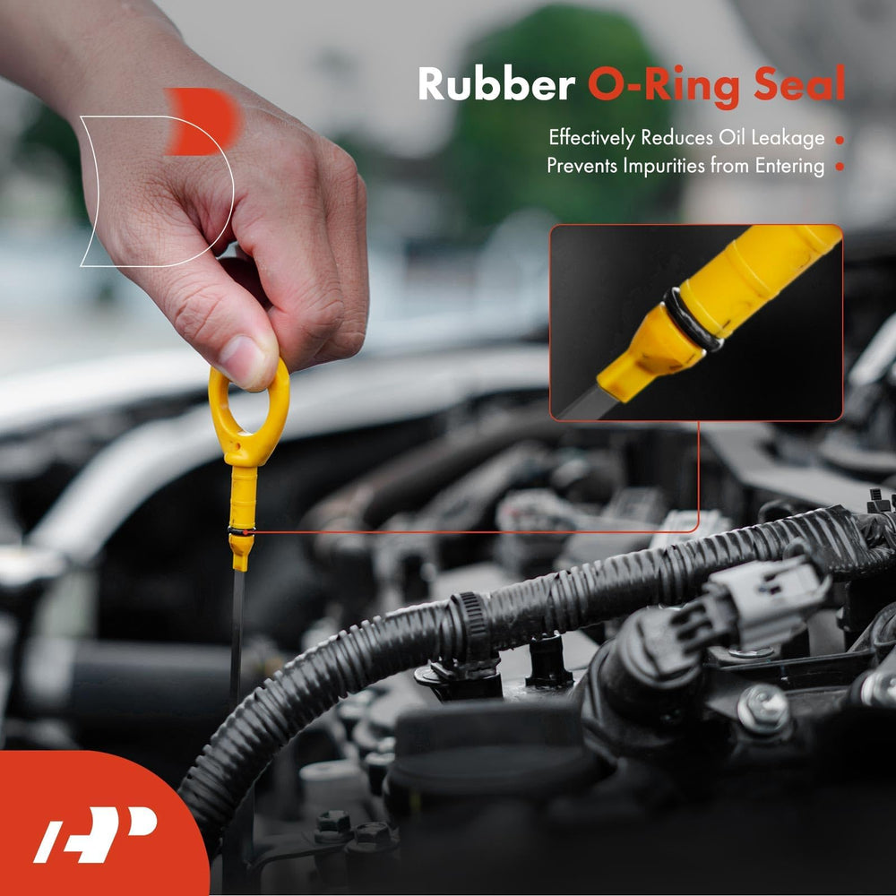 A-Premium dipstick installed in engine bay showing direct-fit replacement benefit