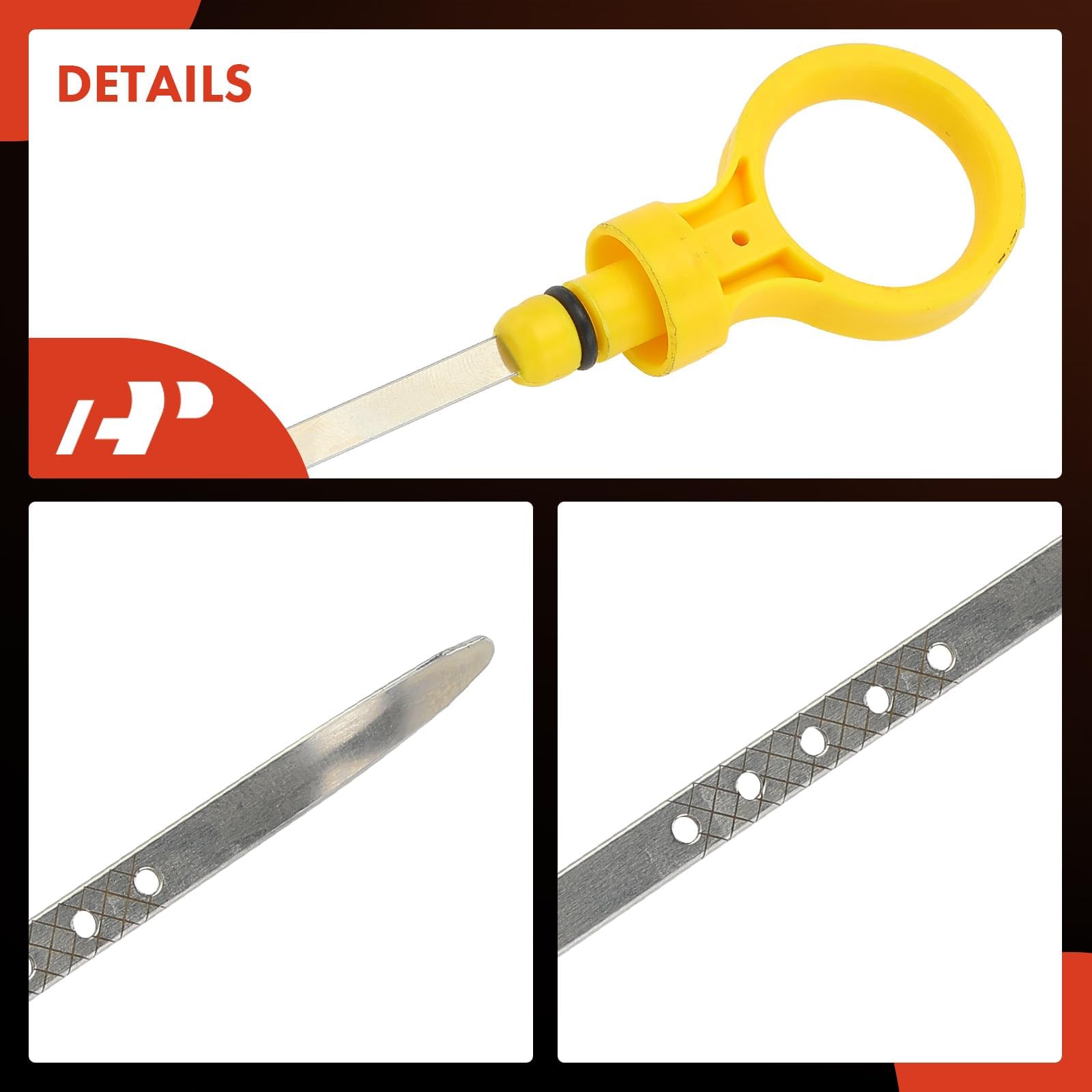 A-Premium dipstick next to OEM rod showing size and fit comparison benefit