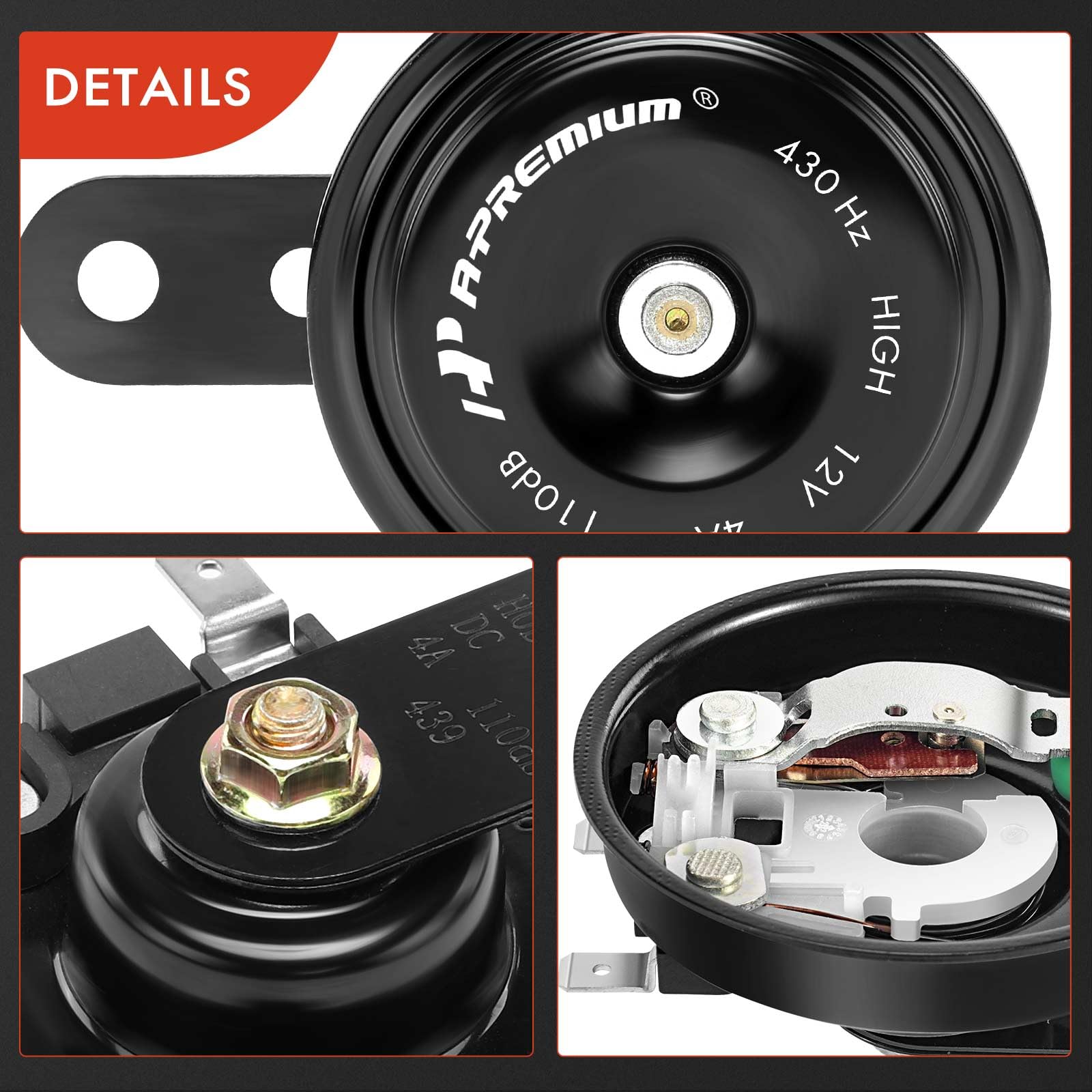 A-Premium disc horn retail packaging with warranty card for buyer confidence