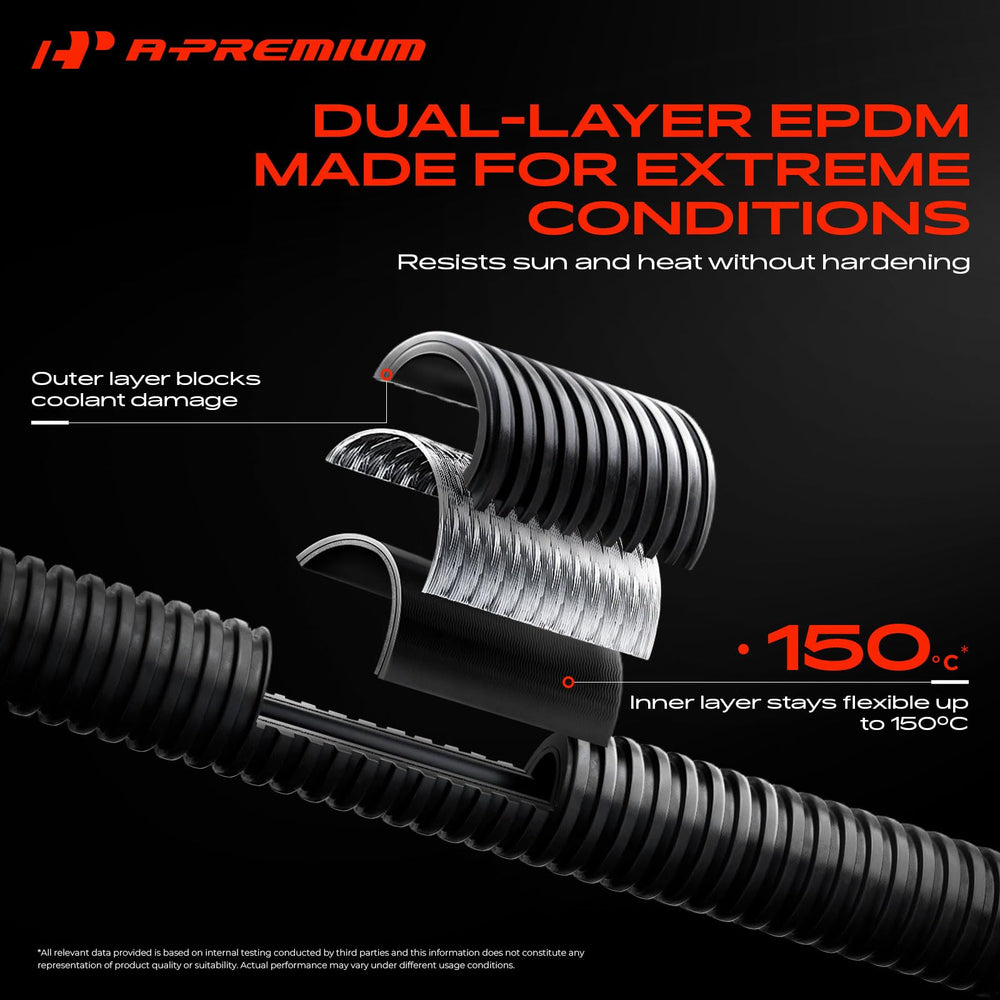 A-Premium full-length hose laid flat to show routing and correct curvature
