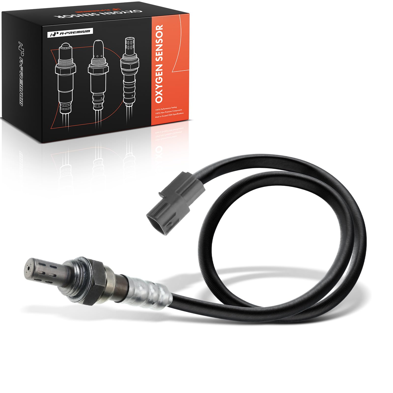 A-Premium downstream sensor front view showing threaded tip and mounting benefit