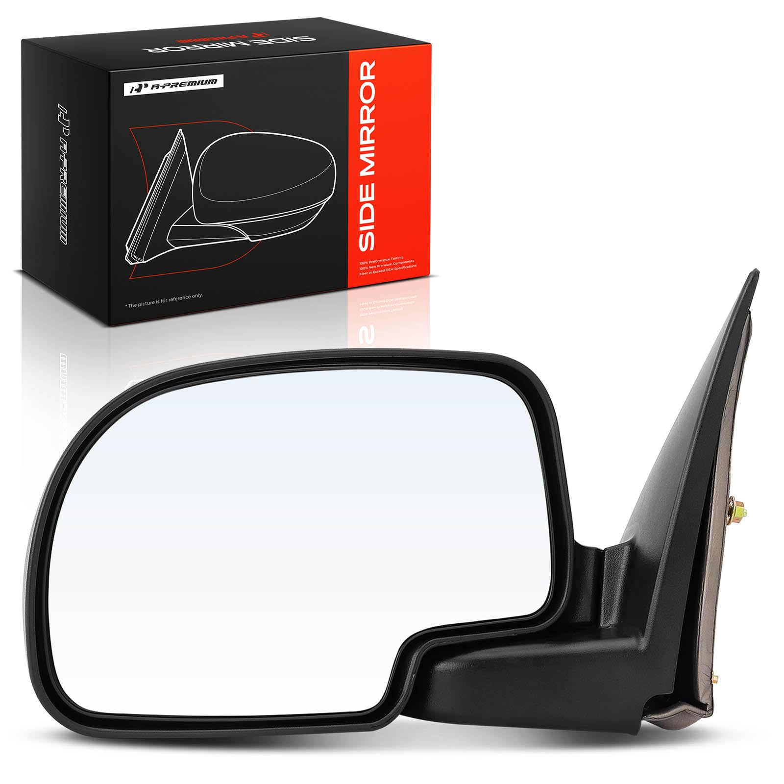 A-Premium front view mirror showing replacement fit and clean finish