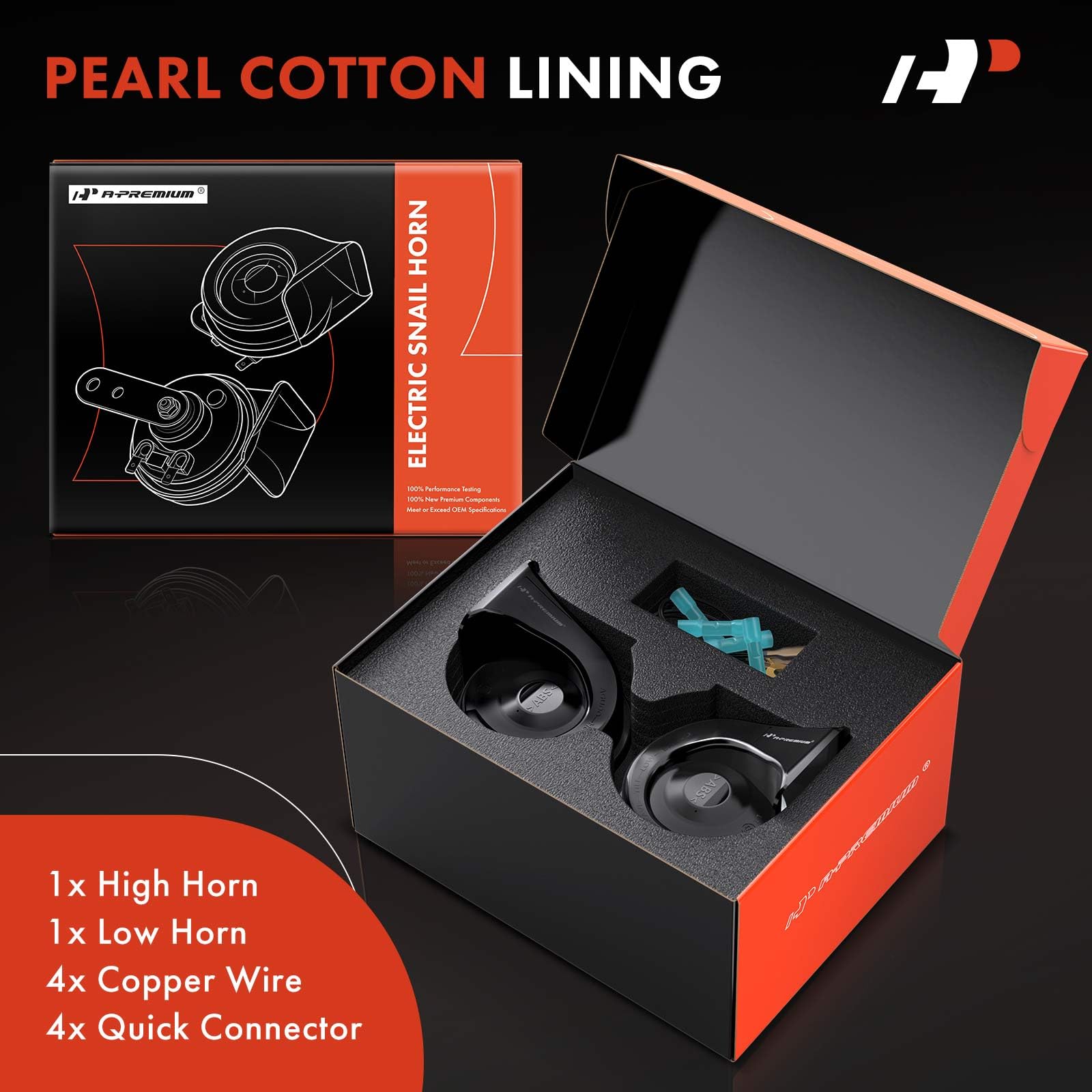 A-Premium horn side profile highlighting durable ABS shell for long-lasting use