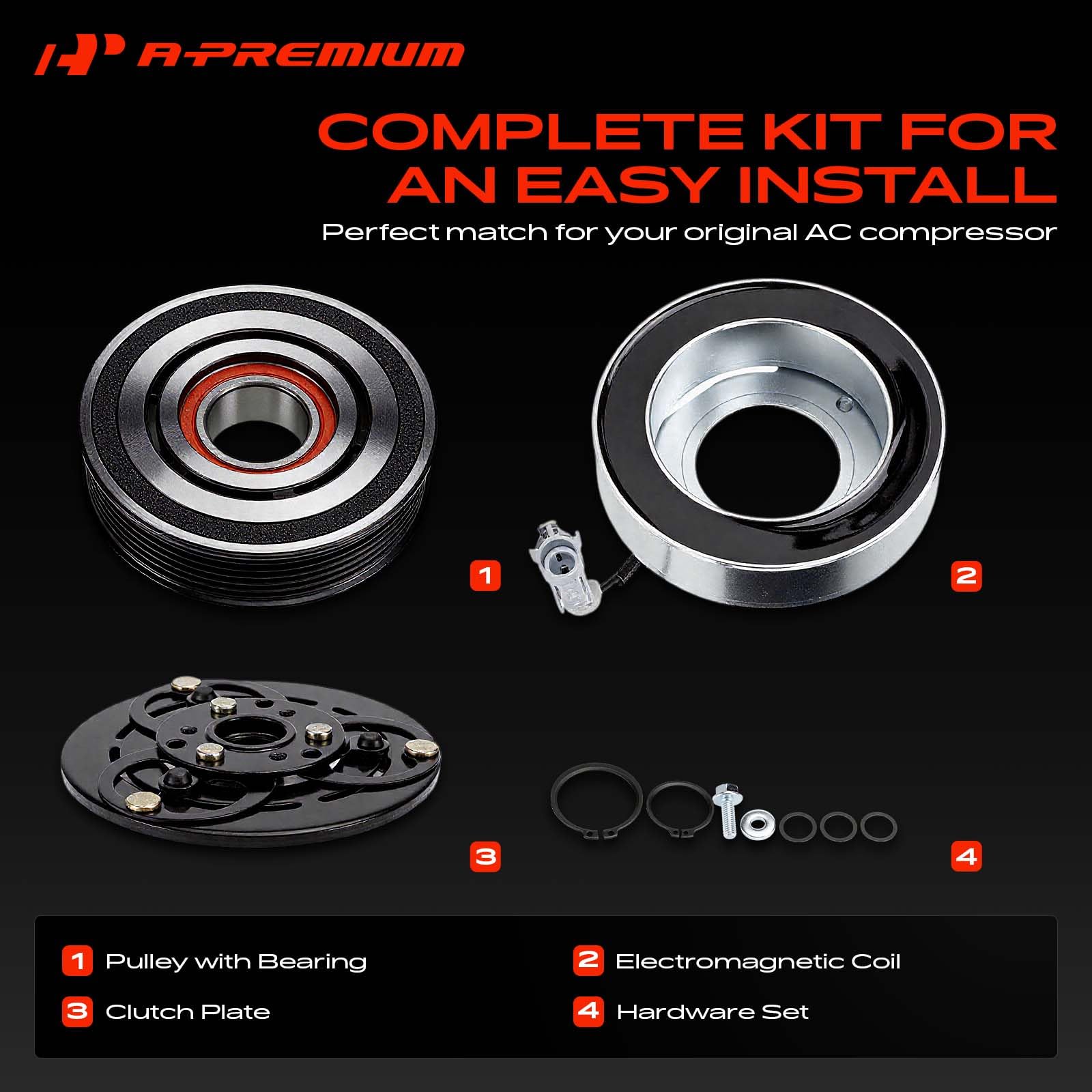 A-Premium electromagnetic coil top view highlighting coil windings and fit