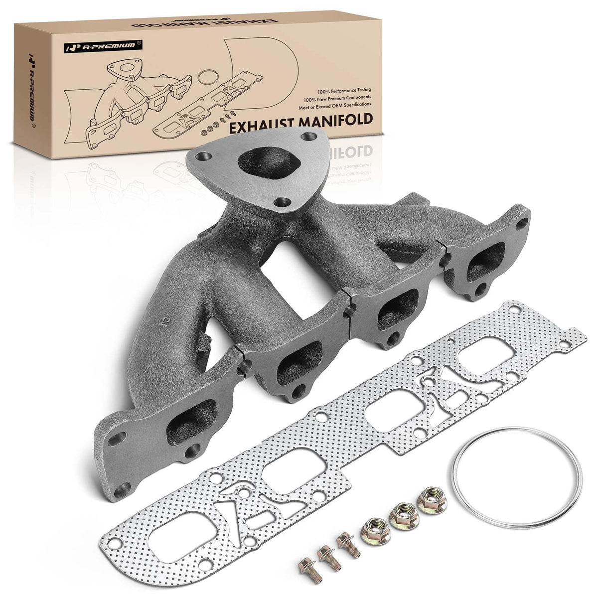 A-Premium exhaust manifold front view showing fitment and durability benefit