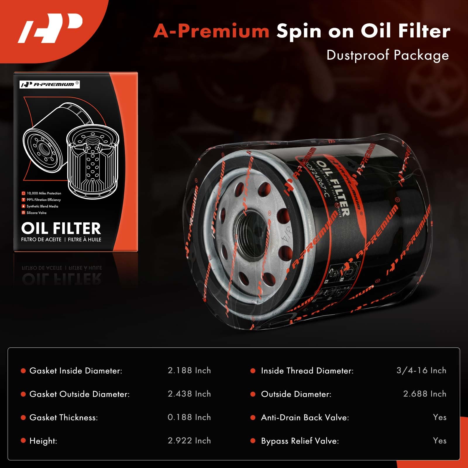 A-Premium close-up of semi-synthetic media showing fine filtration for longer engine life