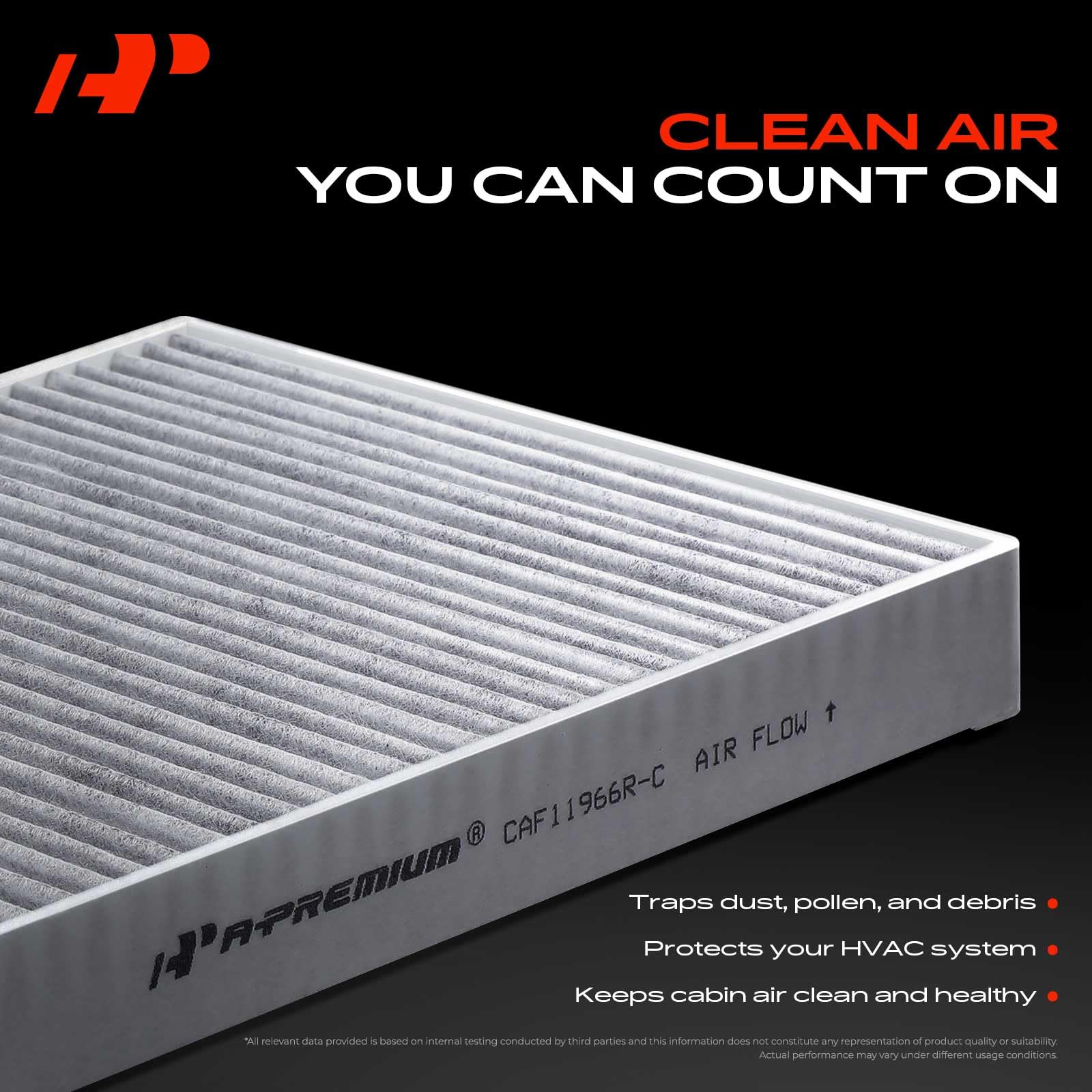 A-Premium side profile displaying filter thickness and OEM-matching dimensions