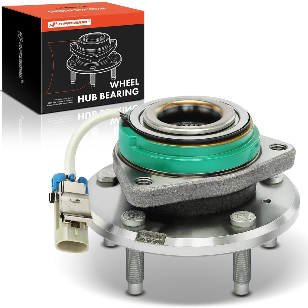 A-Premium front hub assembly front view showing new hub and benefit of quiet operation