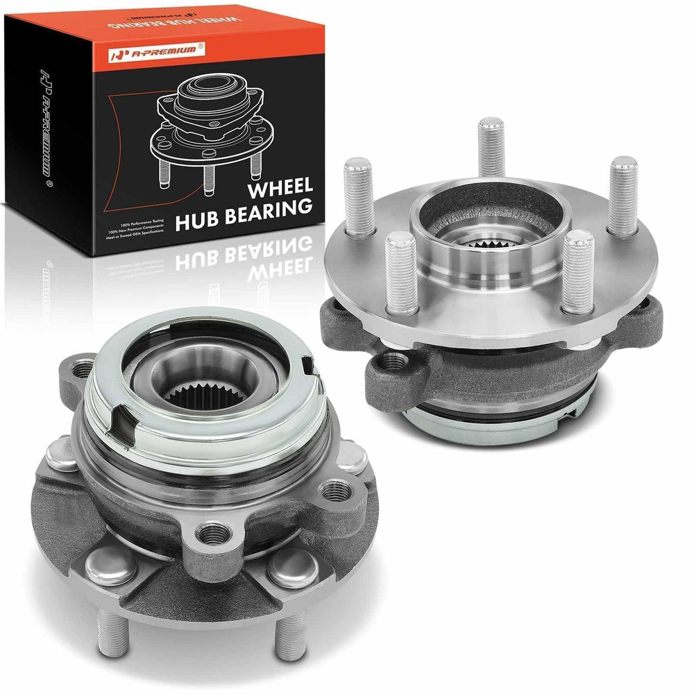 A-Premium front hub assembly front view showing direct-fit replacement benefit