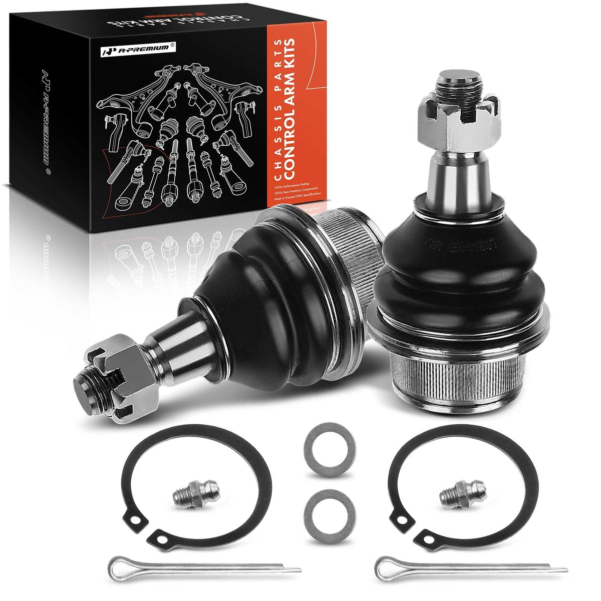 A-Premium packaged pair of front lower ball joints showing ready-to-install benefit