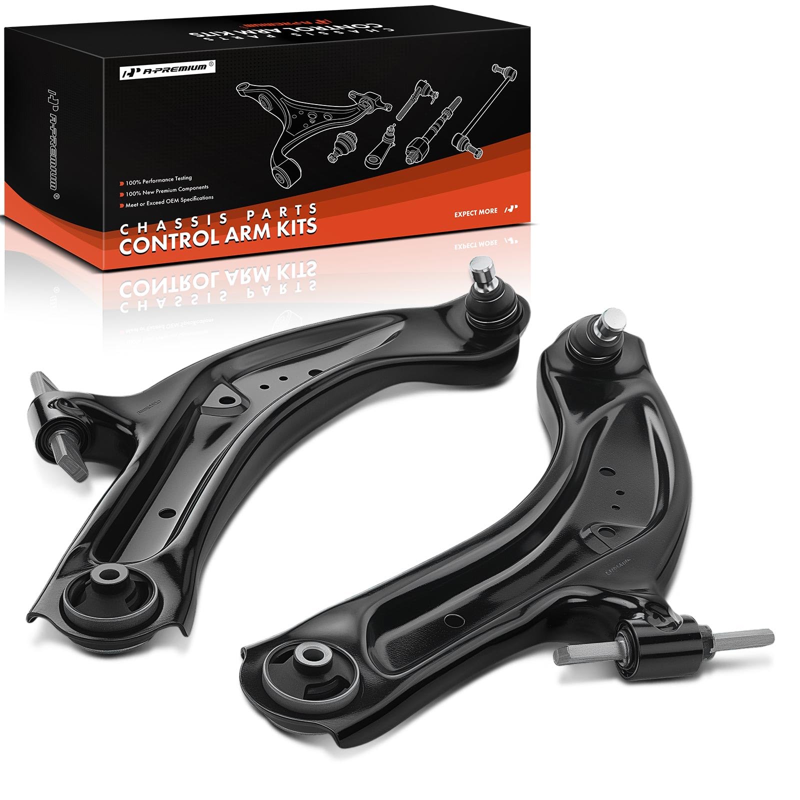 A-Premium front lower control arm pair front view showing fit and durability