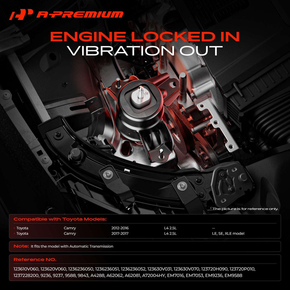 A-Premium front motor mount close-up showing sturdy construction benefit
