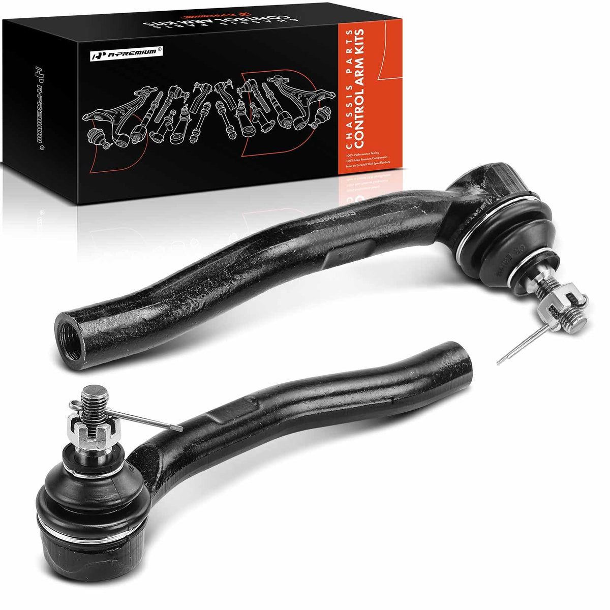 A-Premium front outer tie rod end front view showing fit and robust construction benefits