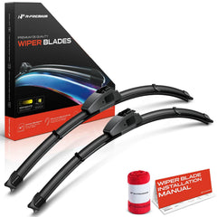 A-Premium front packaging of 24 inch wiper set showing contents and benefit