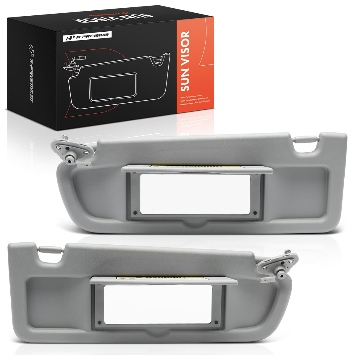 A-Premium visors front view showing driver and passenger pieces and OEM fit