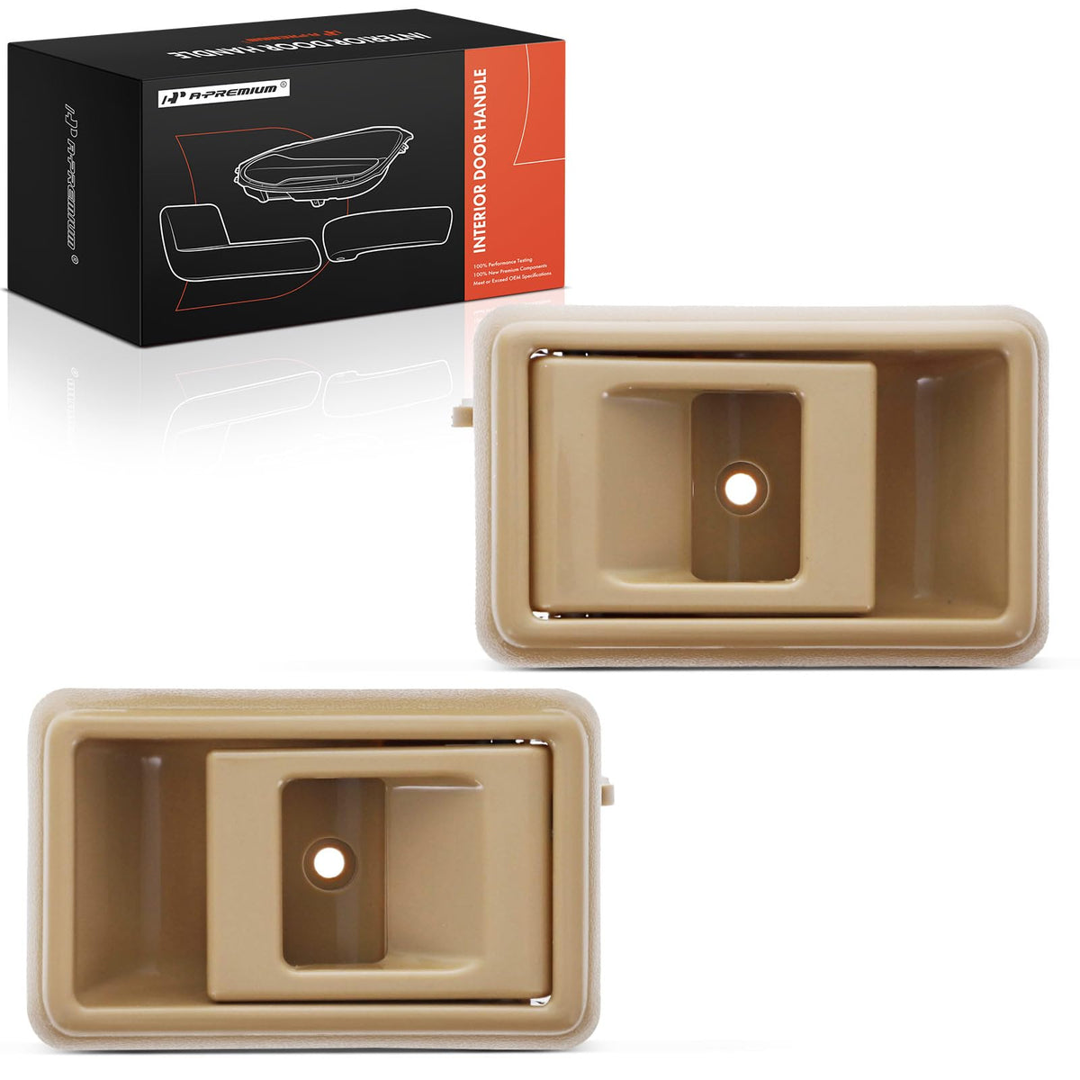 A-Premium front packaging showing beige interior handle and benefits of direct fit