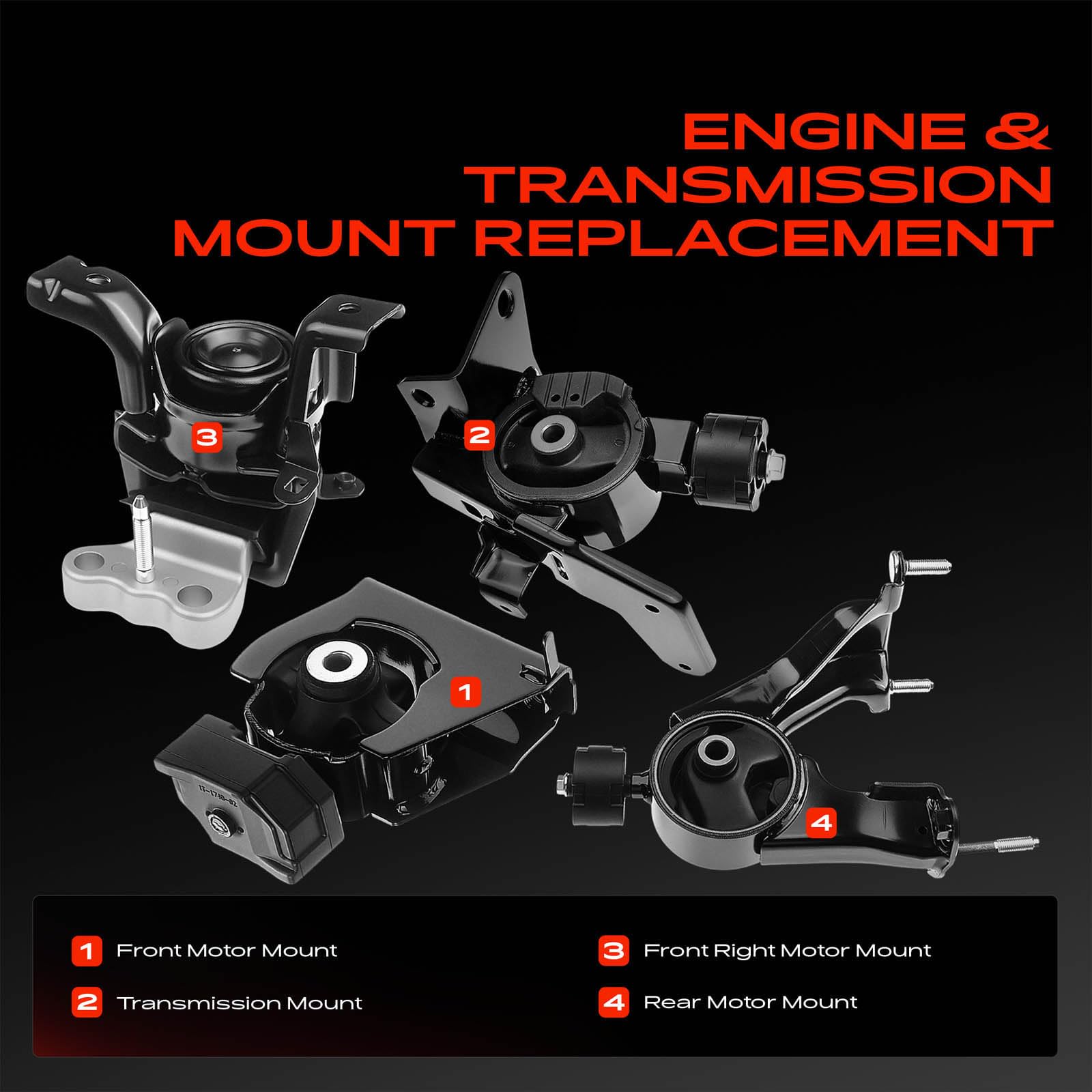 A-Premium front right motor mount side profile highlighting secure design