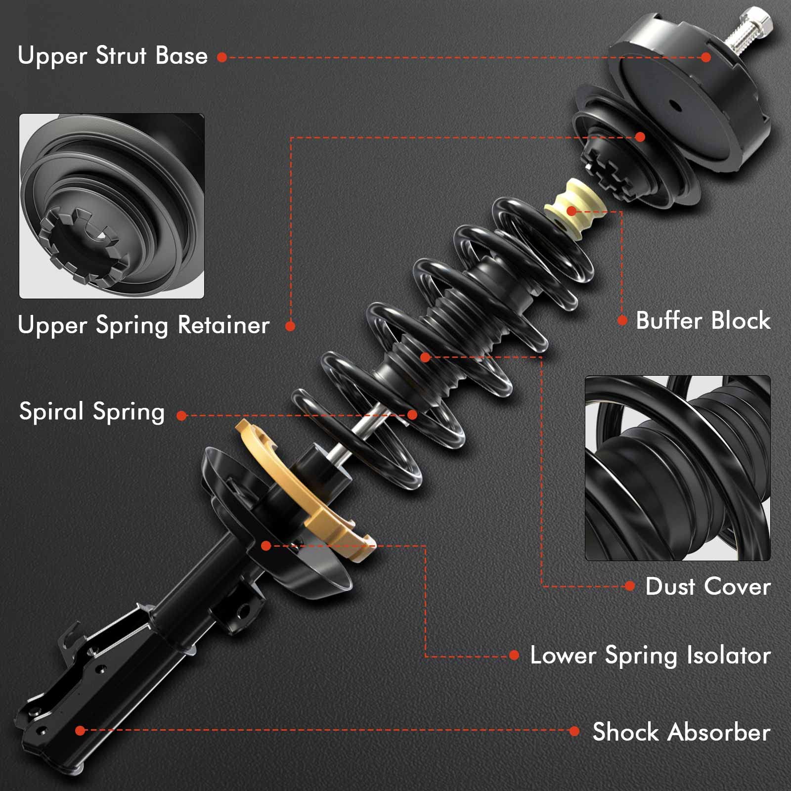 A-Premium front coil spring close-up showing durable finish and fit