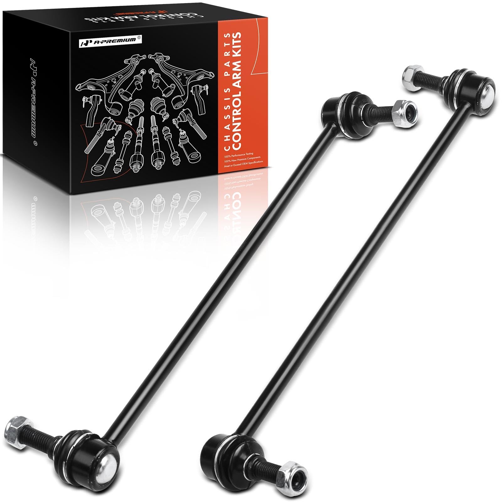 A-Premium front view of sway bar link showing fitment and solid construction