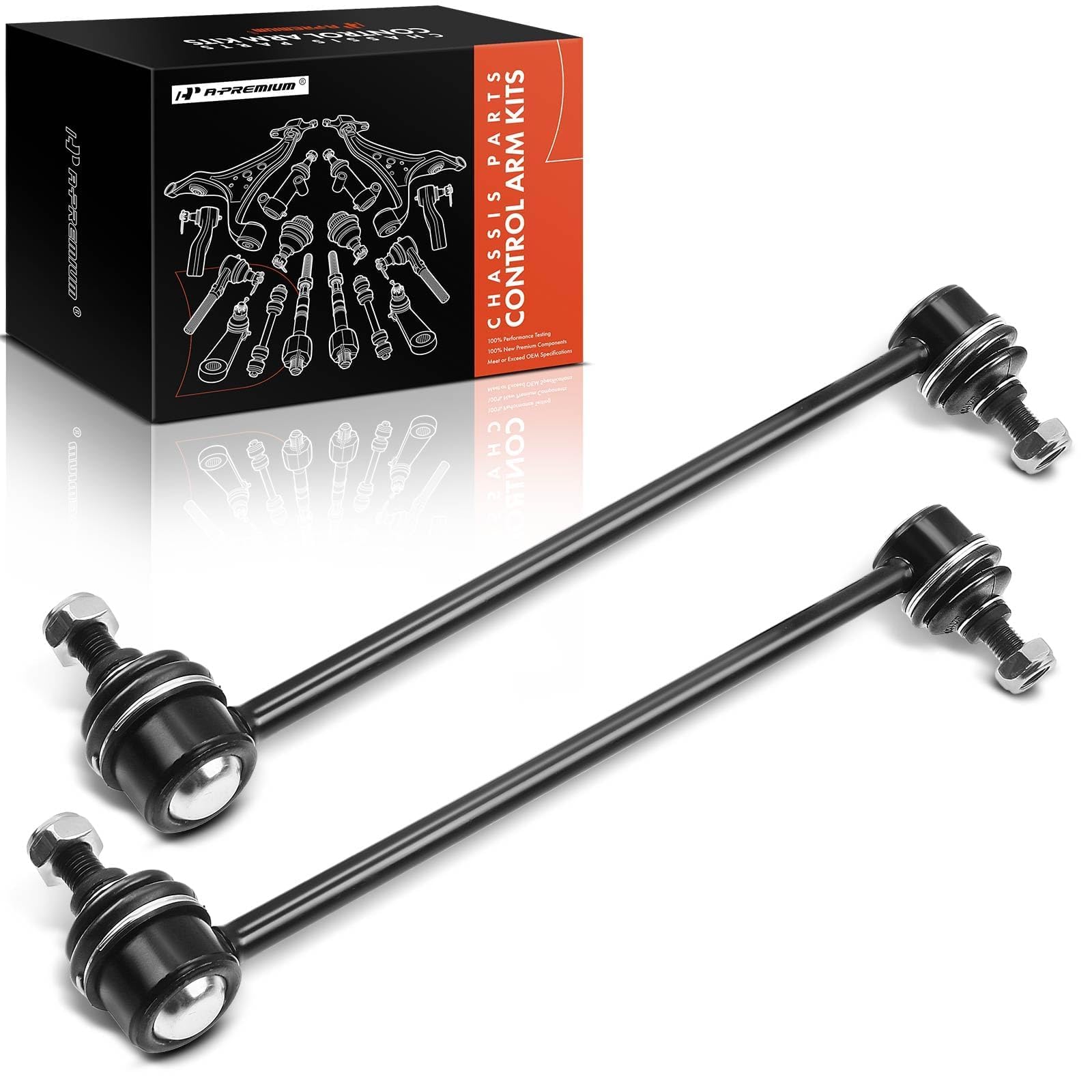 A-Premium front view of sway bar link showing sturdy construction and improved handling