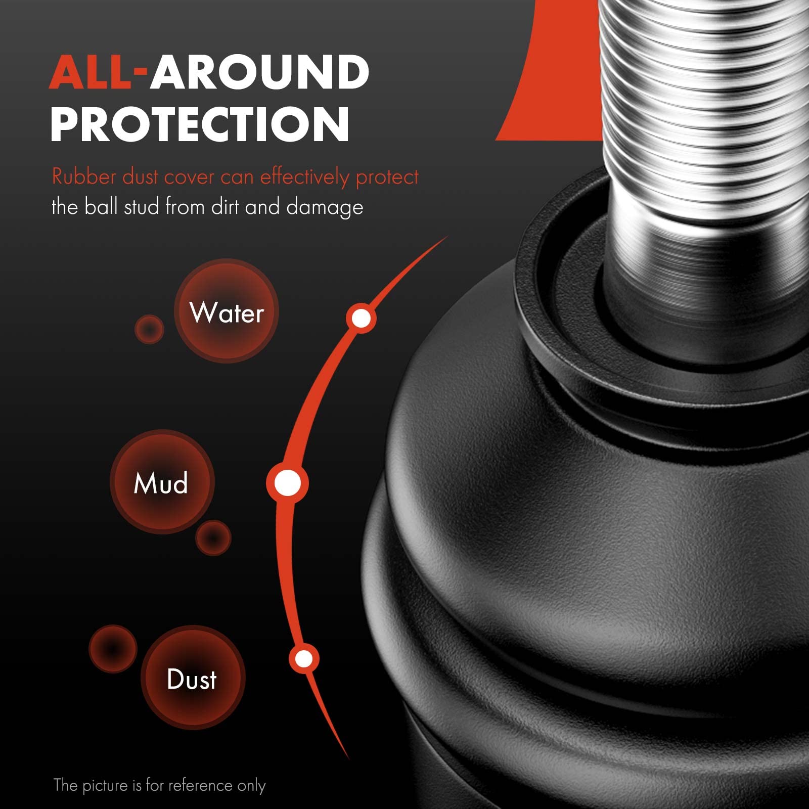 A-Premium sway bar link installed on vehicle improving handling and reducing roll
