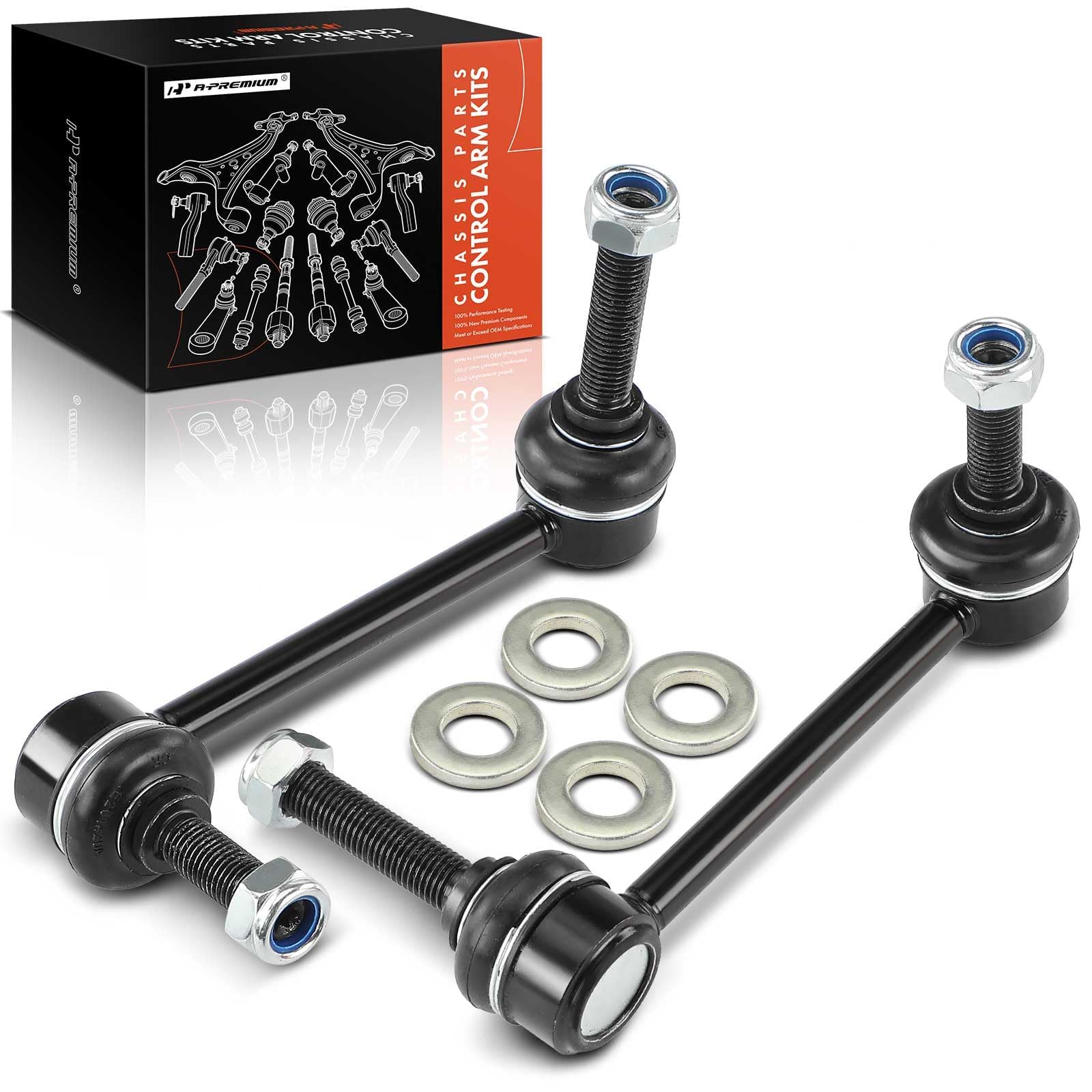A-Premium front sway bar link packaged, ready to install for quick replacement
