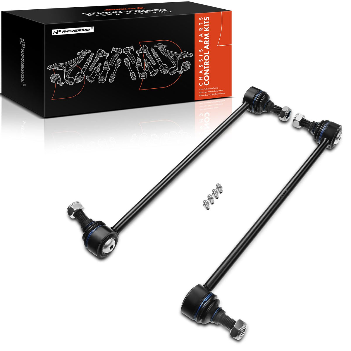 A-Premium packaging with sway bar link showing ready-to-install benefit