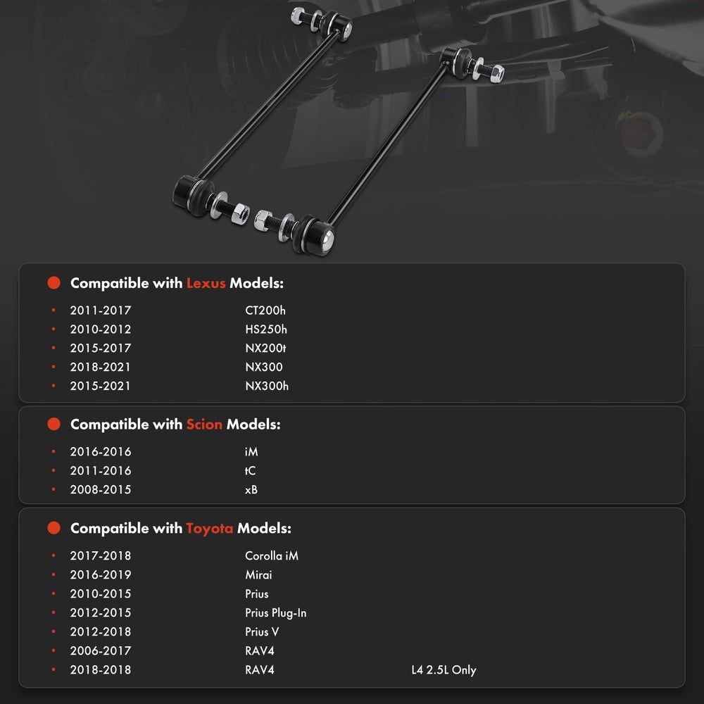 A-Premium side profile of stabilizer link highlighting robust steel shaft and durability