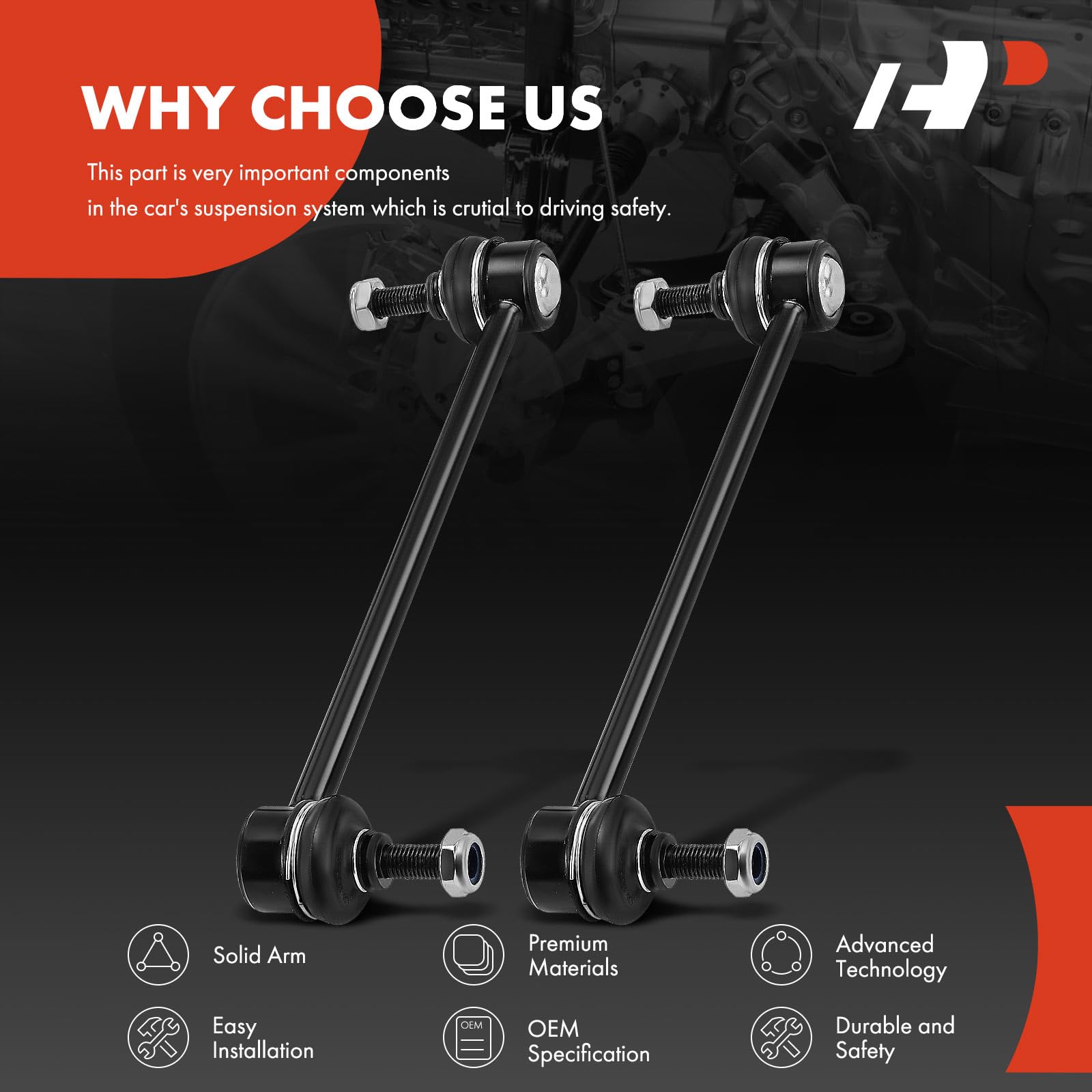 A-Premium installed on vehicle front suspension demonstrating restored stability