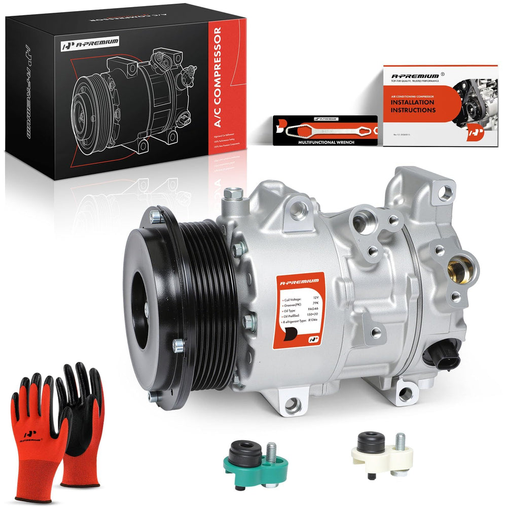 A-Premium front view compressor showing fit and ready for replacement